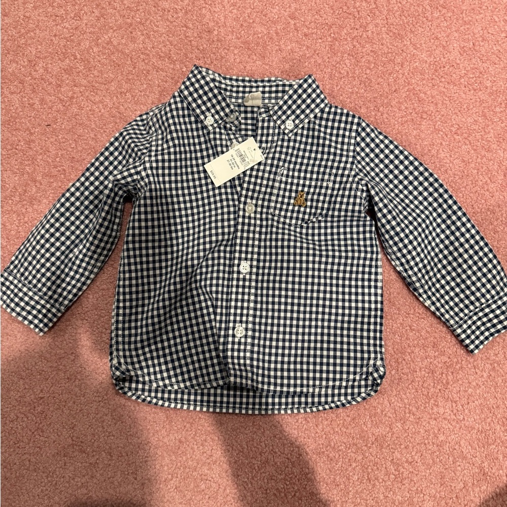 NWT Gap Checkered Blue Toddler Shirt